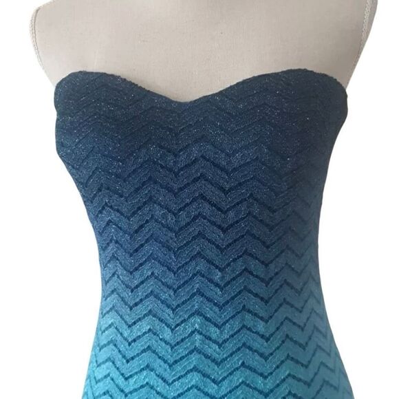 Beautiful Ombre Print Formal Prom Evening Gown  Mermaid Style Maxi Dress New - Picture 4 of 15